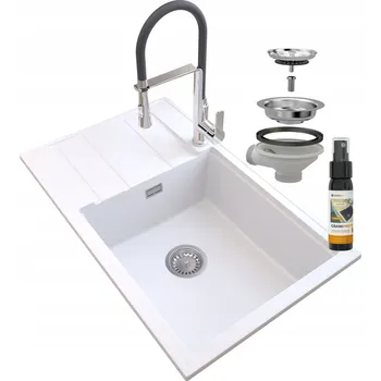 Granitový dřez Jednokomorový dřez Granitan granit bílý