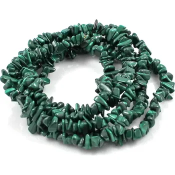 Materiál na výrobu šperku Malachit, vrtané zlomky – návlek