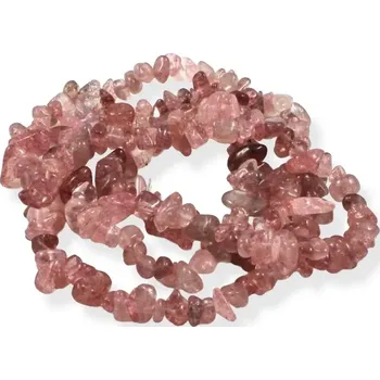 Materiál na výrobu šperku Jahodový křemen, vrtané zlomky – návlek