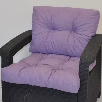 Podsedák Polstr na křeslo z umělého ratanu - fialový melír - SLEVA 3% s kodem radost25