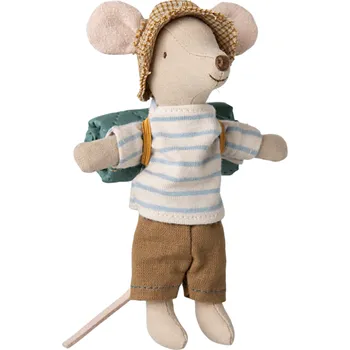 plyšák MAILEG Myšák turista - velký bráška Stripes S25