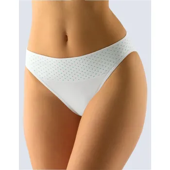 Kalhotky GINA dámské kalhotky klasické s úzkým bokem, úzký bok, bezešvé, jednobarevné Bamboo Dots 00032P Barva: bílá peprmint, Velikost: S/M