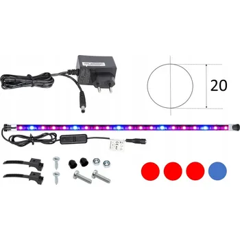 Osvětlení pro růst rostliny LED trubice pro růst rostlin PLANT GROW 120cm akvárium 3:1 fi20