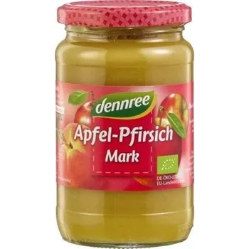 Sušené ovoce 1 BIO pyré jablko a broskev 360g Dennree