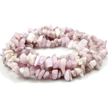 Materiál na výrobu šperku Kunzit, vrtané zlomky – 20 cm návleku