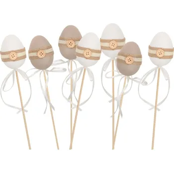 Velikonoční dekorace Plastové vajíčko zápich na špejli 1200805 6 cm mix motivů 1 ks
