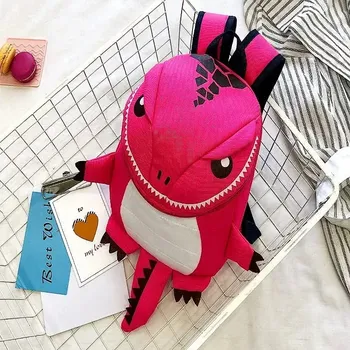 Dětský batoh Růžový batoh pro holčičku do školky T12 (Krásný růžový batůžek pro dítě motiv dinosaura)