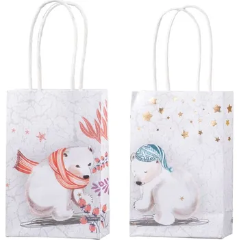 Dárková taška Taška dárková 100x150 mm medvěd, bílá