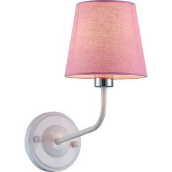 Nástěnné svítidlo Nástěnné svítidlo glamour York bílá s růžovým stínidlem do ložnice a obýváku Ledea 33 cm