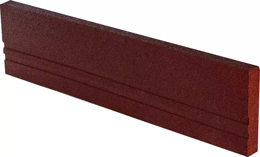 Červený gumový dopadový obrubník FLOMA BoF - 100 x 5 x 25 cm