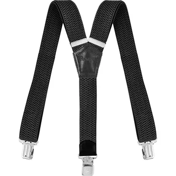 Kšandy Šle na kalhoty černé šířka 4 cm + 3 ocelové klipy (UNI šle do kalhot pro muže i ženy)