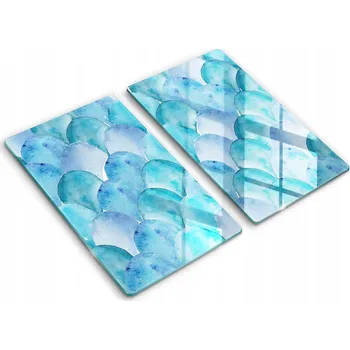 Obraz Dekorativní Krycí Desky Tvrzené Sklo Na Krájení 2x30x52 cm Akvarelové šupiny