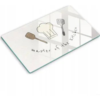 Kuchyňské prkénko Tvrzené skleněné kuchyňské prkénko s grafikou 52x30 cm - Mistr kuchyně