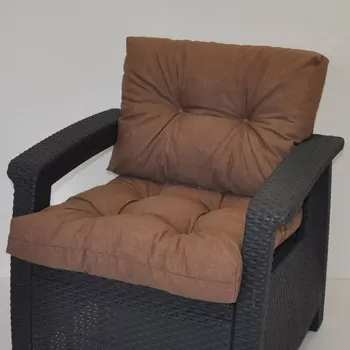 Podsedák Polstr na křeslo z umělého ratanu - hnědý melír - SLEVA 3% s kodem radost25