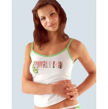 GINA dámské košilka, úzká ramínka, šité, s potiskem Disco V 18031P Barva: Bílá, Velikost: 38/40