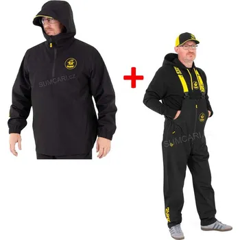 Rybářské oblečení Black Cat nepromokavý komplet kalhoty + bunda Waterproof, vel. L (Kvalitní nepromokavá bunda do nepříznivého počasí, které na sumcařských výpravách potkáváte.)