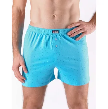 Trenýrky GINA pánské trenky volné nadměrné, šité, s potiskem 75206P Barva: sv. tyrkysová azurová, Velikost: 62/64