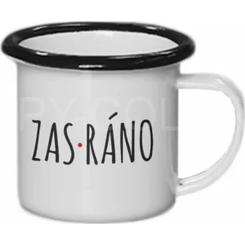 Gravírování Tradiční smaltovaný hrnek s černým lemem 160ml - s vlastním potiskem