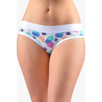 Kalhotky GINA dámské kalhotky francouzské, šité, bokové, s potiskem Disco XVII 14151P Barva: bílá atlantic, Velikost: 42/44