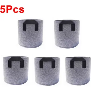 Mulčovací textilie Pěstební květináč z netkané textilie - 5 ks (7 velikostí) Barva: Šedá, Velikost: 18x15 cm