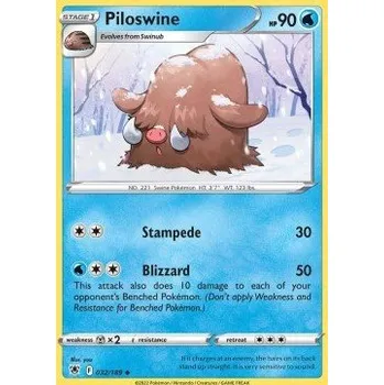 Volný čas Pokémon ASR 032/189 Piloswine - Astral Radiance Stav: Near Mint, Verze: NORMAL