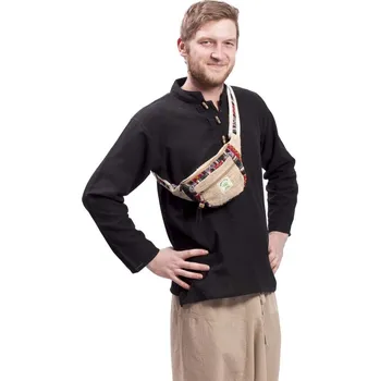 Ledvinka HEMP natur FANCY červeno-zelená