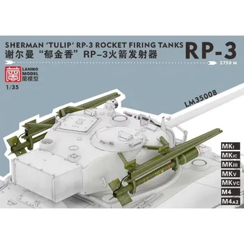 Plastikový model LANMO Model 1/35 Sherman "Tulip" RP-3 rocket firing tanks