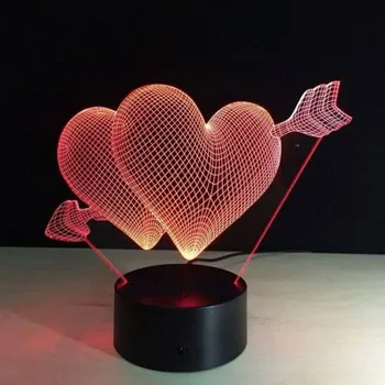 Gravírování LED lampa SRDÍČKA