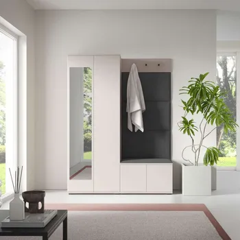 Předsíňová stěna Předsíňová stěna Bianco 3 - P/2 Barva čalounění: Tmavě šedá - Trinity 15