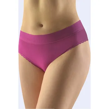 Kalhotky GINA dámské kalhotky klasické, širší bok, šité, s krajkou, jednobarevné Disco Basic 10236P Barva: vínová, Velikost: 50/52
