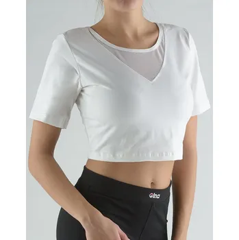 GINA dámské top tričko, krátký rukáv, šité, jednobarevné 97011P Barva: Bílá, Velikost: L