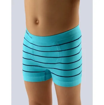 Pánské spodní prádlo GINA dětské boxerky s kratší nohavičkou chlapecké, kratší nohavička, bezešvé Bamboo Cotton 25997P Barva: tm. tyrkysová lékořice, Velikost: M