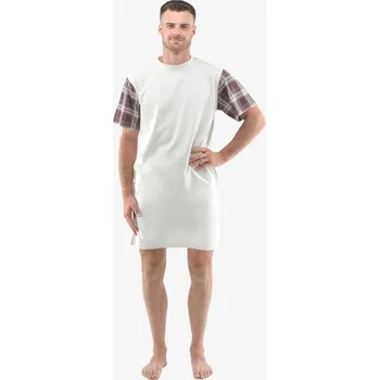 Pánská noční košile GINA 79146P sv. šedá hypermangan XL