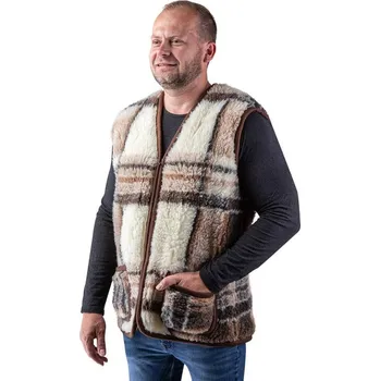 Pánská vesta Pánská vesta z ovčí vlny KÁRO vel. 5XL