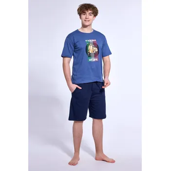 Cornette pyžamo chlapecké 500/49 Scooter - jeans, 188 (Chlapecké pyžamo krátké Cornette)