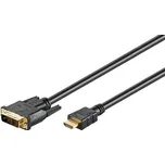 HDMI - DVI kabel 2 m, zlacený, 18+1, černý