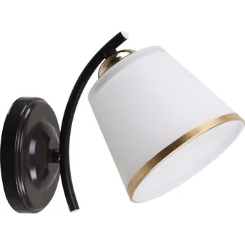 Nástěnné svítidlo Nástěnné svítidlo Greco klasické černo-zlaté se skleněným stínidlem do obývacího pokoje a ložnice 21 cm