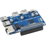 Waveshare USB 3.2 Gen1 a gigabitový Ethernet HUB HAT pro Raspberry Pi