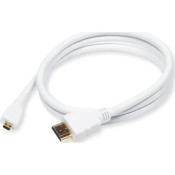 Video kabel microHDMI kabel - 1 m, bílá, pozlacený