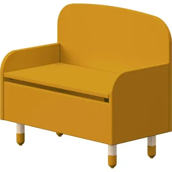 Zahradní lavice Flexa Dětská lavice se zády s úložným prostorem Dots, mustard
