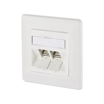 Síťový konektor METZ CONNECT Zásuvka pod omítku, 2x MC modul RJ45 kat. 6a, 270°, bílá (130B12D21002-E) - 26.11.0784