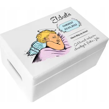 Dárková krabička Dárková Krabička na křtiny s gravírováním dárek ke křtinám , 30x20x14