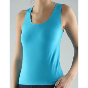 GINA dámské tílko boxer, bezešvé, jednobarevné MicroBavlna 08010P Barva: azurová, Velikost: M/L