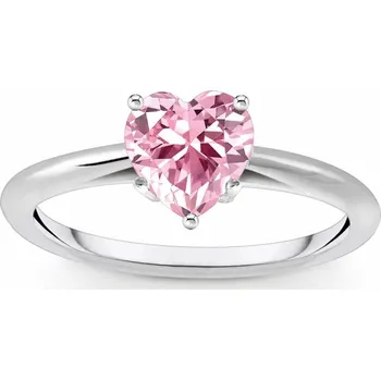 Prsten Thomas Sabo TR2476-051-9-56 Silver Ring with pink Stone in Heart Shape Ladies