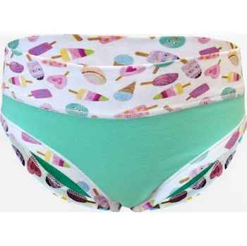 Dívčí spodní prádlo GINA dětské kalhotky klasické dívčí, úzký bok, šité, s potiskem Disco XIX 20027P Barva: peprmint levandulová, Velikost: 128/134