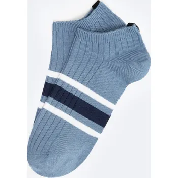 Pánské ponožky BIG STAR PÁNSKÉ BAMBUSOVÉ KOTNÍKOVÉ PONOŽKY S PRUHY MODRÉ TAGAR 401 43-46