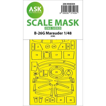 Plastikový model ASK 1/48 B-26G Marauder one-sided express fit mask for ICM