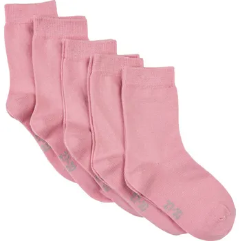 5 párů ponožek pro děti z bavlny jednobarevné růžové Rose Minymo Velikost: 31-34
