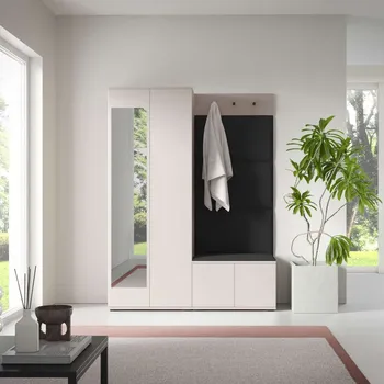 Předsíňová stěna Předsíňová stěna Bianco 3 - P/2 Barva čalounění: Černá - Trinity 16