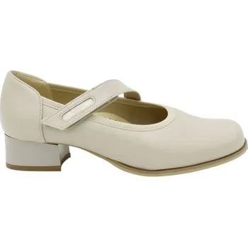 Dámské lodičky Béžové bosolodičky s páskem přes nárt De Plus F.169-X-35813 kožené široká špička - 36